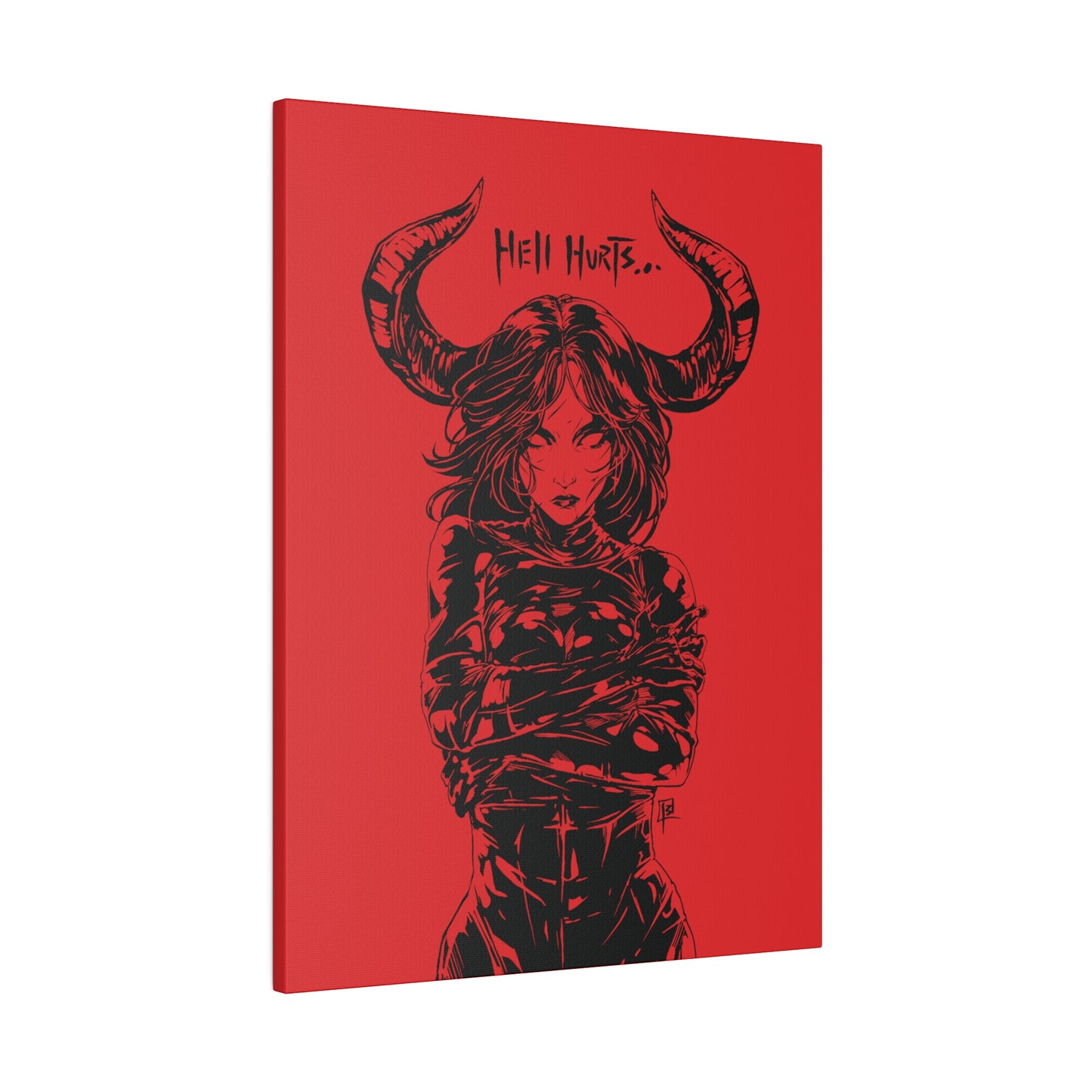 Hell Hurts OD Red - Matte Canvas, Stretched, 0.75"